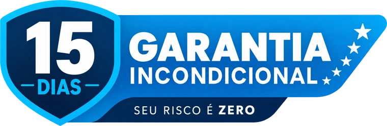 15 dias de garantia incondicional, seu risco é zero